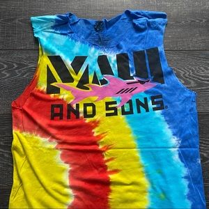Maui and Sons Tie Dye Cutoff Tank Top